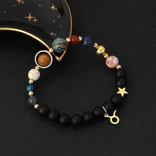 Bracelet en Pierre Naturel,  Astrologie et Galaxie